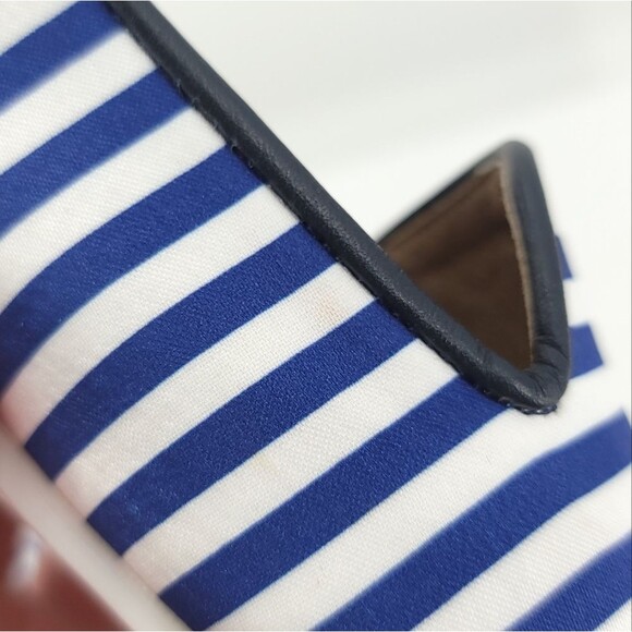 Arcopedico Womens Striped Flats Blue White Satin Slip-on Nautical Beachy Shoe 38 - Picture 15 of 16